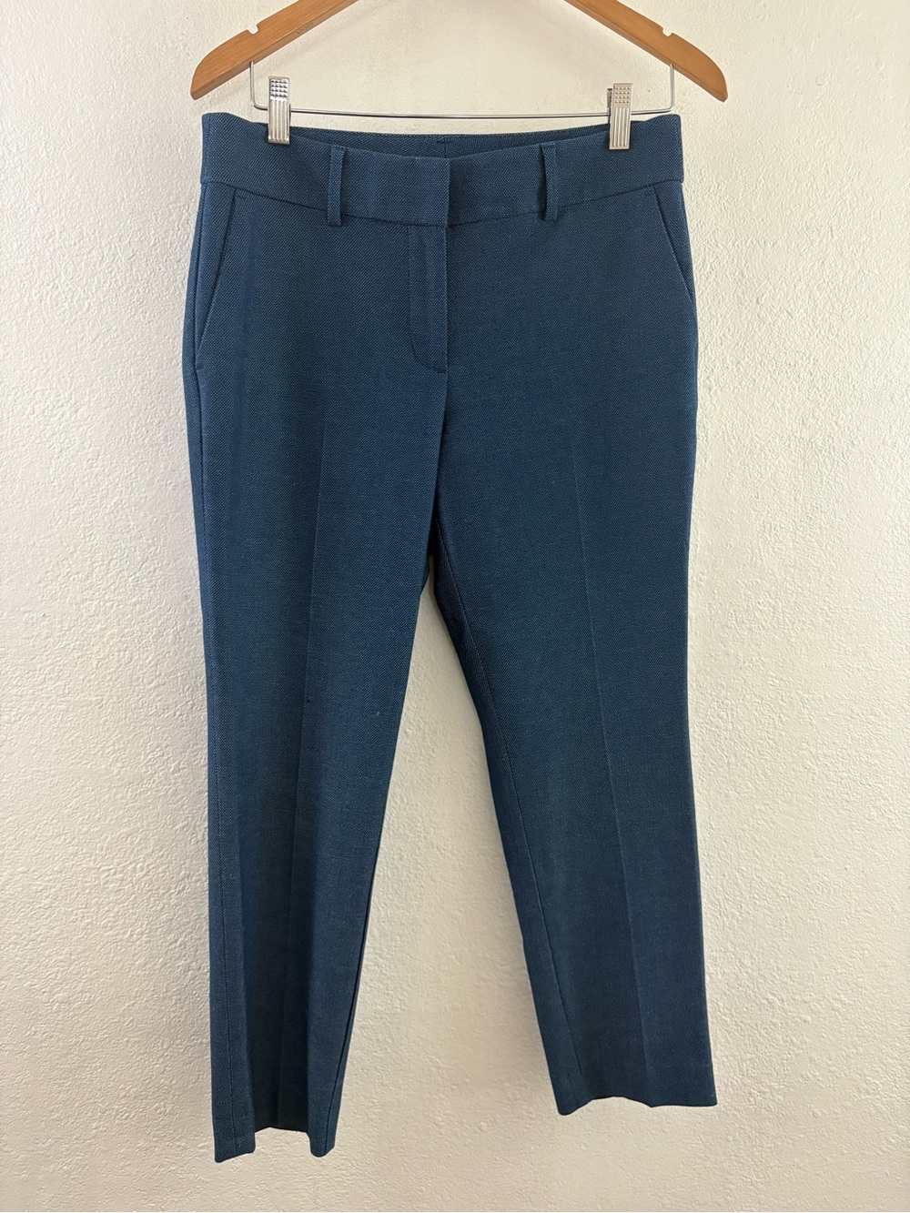 Loft Marisa blue Next textured slim fit tailored suit trousers size 6P